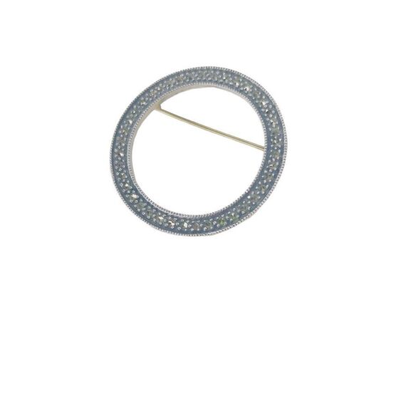 s-l400.jpg 925 SOLID Sterling Silver and Marcasite Vintage Brooch Pin